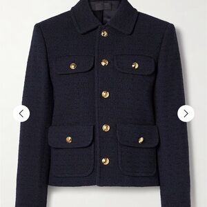 Nili Lotan Navy Paola cotton-blend tweed jacket M NWT